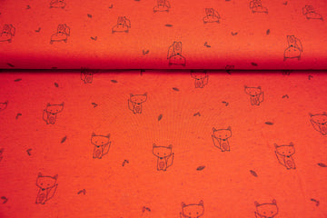 Jersey mit Füchsen, terracotta, 0,5 m